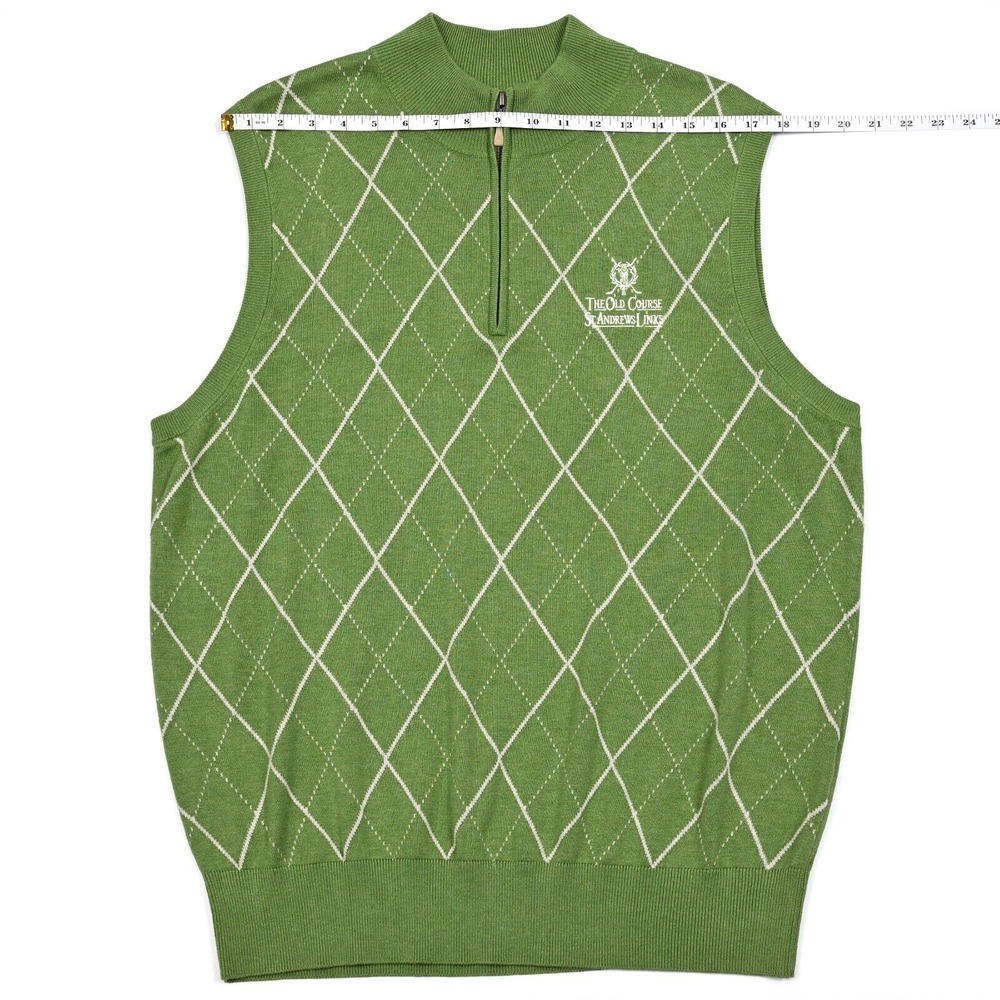 Peter Millar Sweater Vest Men's‎ Large 1/4 Zip Golf Silk Cashmere St. Andrews - Picture 4 of 11